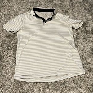 lululemon athletica Gray Striped Polo Shirt Evolution Polo
